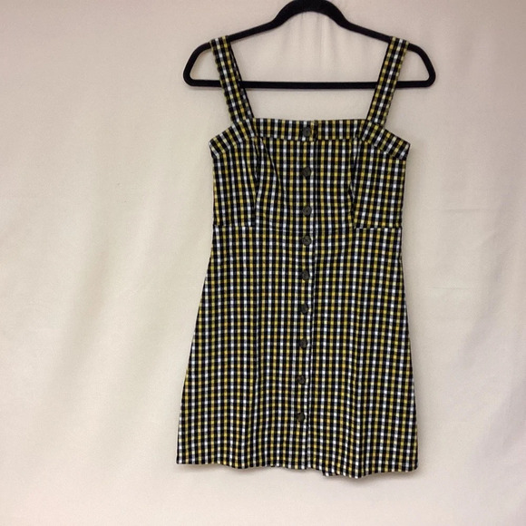 Hollister dress/jumper womens SZ XS mini check plaid button down retro 80’s Y2K - Picture 1 of 10